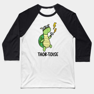 Thortoise Cute God Of Thunder Tortoise Pun Baseball T-Shirt